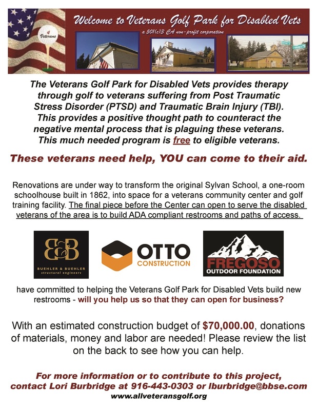 Veterans Community Center Bathroom Project flyer