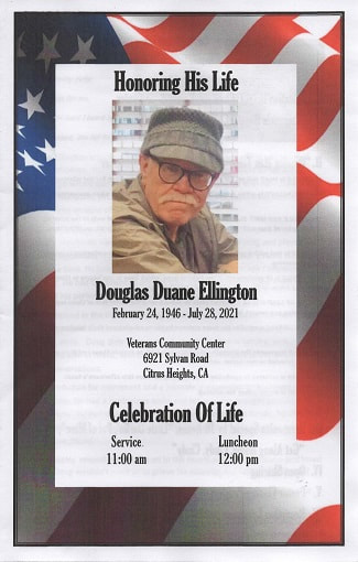 Douglas Duane Ellington - Veterans Community Center of Citrus Heights, Memorial