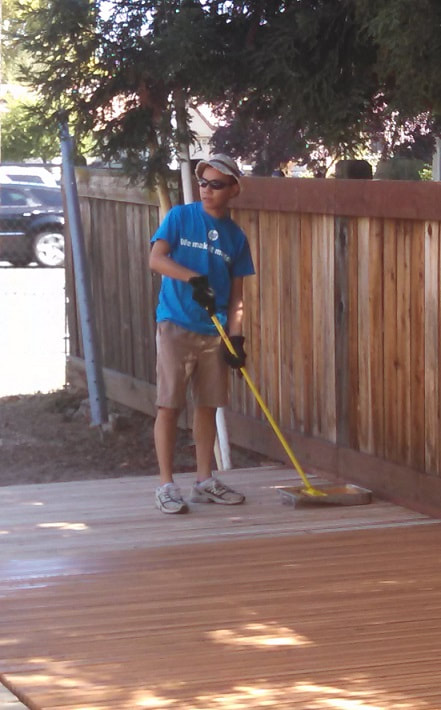 Staining Patio adjacent to Horseshoe Courts at Veterans Community Center, Citrus Heights, CA