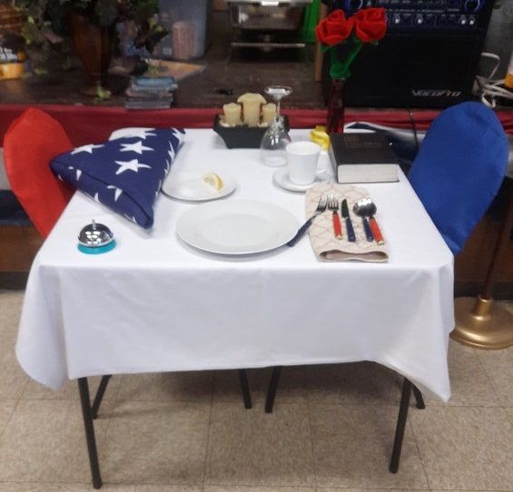 Missing Man Table, set at Veterans Community Center of Citrus Heights, September 23, 2021
