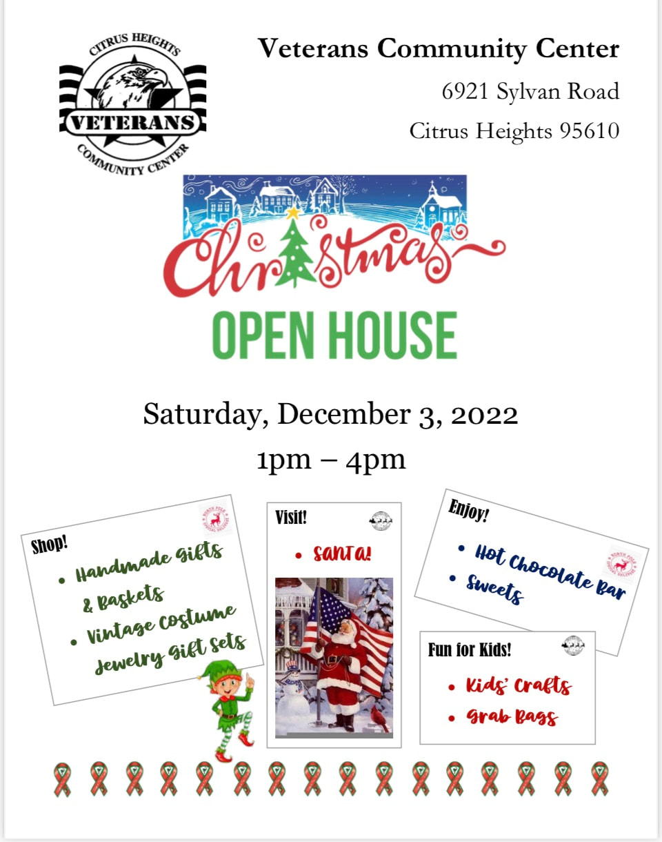 Christmas Open House 2022 at Veterans Community Center, Citrus Heights, CA
